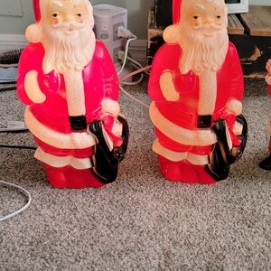 Vintage Santa Claus Blow Mold Decorations